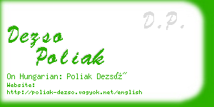 dezso poliak business card